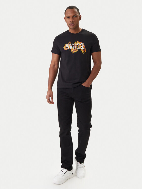 Versace Jeans Couture Versace Jeans Couture Camiseta 80GAHE02 CJ00E Negro Regular Fit
