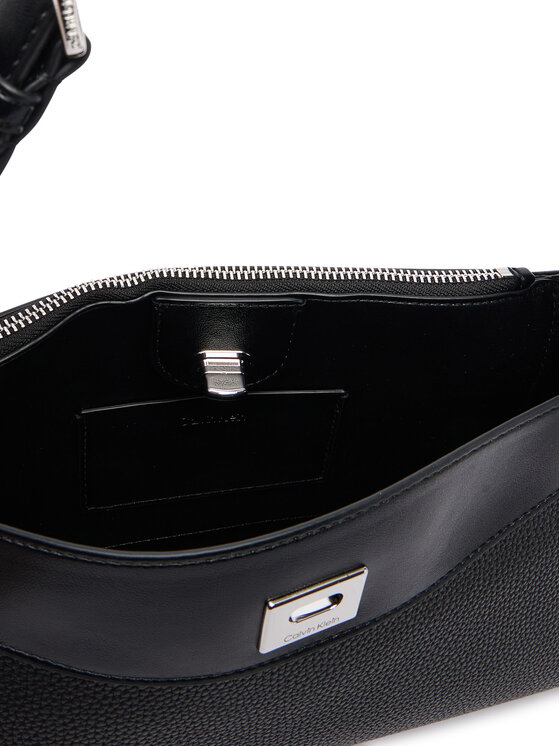 Calvin Klein Kabelka Calvin Klein Mix Media Shoulder Bag LV04F3886G Čierna