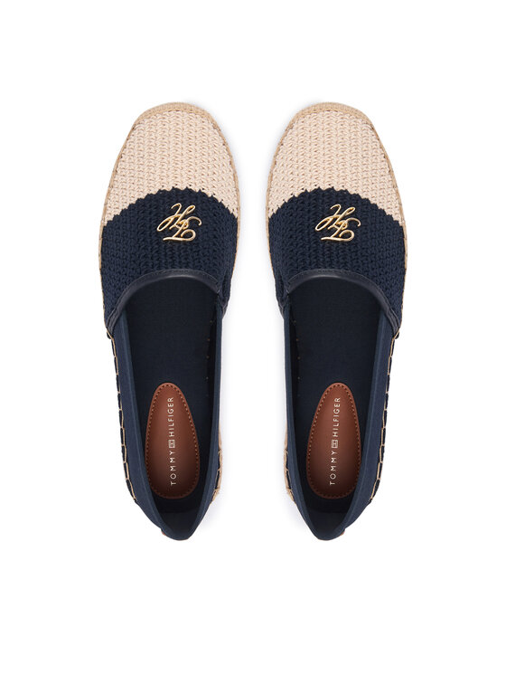 Tommy Hilfiger Espadryle Tommy Hilfiger Script Crochet Espadrille FW0FW09502 Granatowy