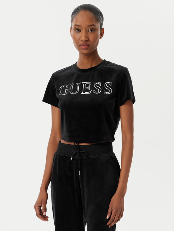 Guess Guess Футболка V3BI01 K0232 Чорний Regular Fit
