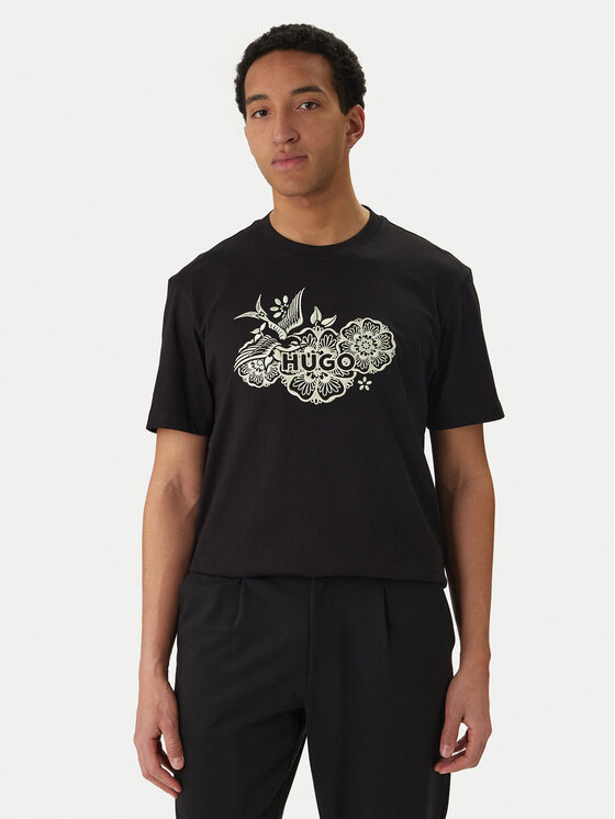 HUGO HUGO Camiseta Dangen 50558415 Negro Relaxed Fit