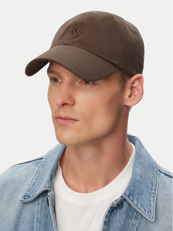 Calvin Klein Шапка с козирка Calvin Klein Monogram Embroidery Baseball Cap LV04G5002G Кафяв