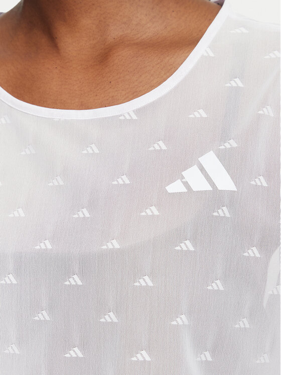 adidas adidas Marškinėliai Strength Essentials Workout Boxy Mesh KT3828 Balta Relaxed Fit