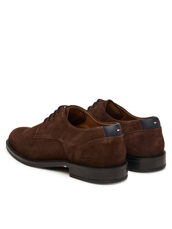 Tommy Hilfiger Półbuty Tommy Hilfiger Corporate Dressy Suede Shoe FM0FM05969 Brązowy ciemny