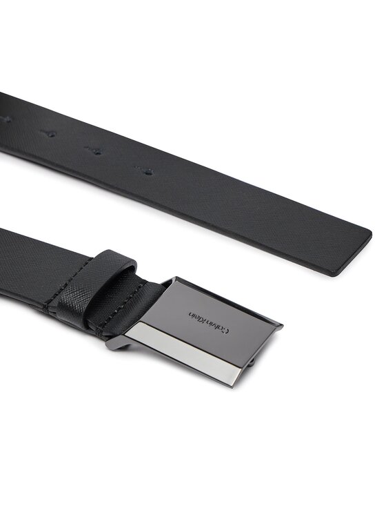 Calvin Klein Pánský pásek Calvin Klein Beveled Plaque 2.0 Saffiano 35Mm K50K511568 Černá
