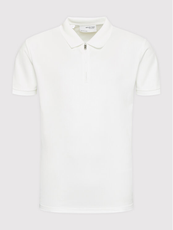 Selected Homme Selected Homme Polo majica Fave 16079026 Bela Regular Fit