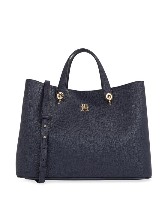 Tommy Hilfiger Borsetta Tommy Hilfiger Th Emblem Satchel AW0AW15177 Blu scuro