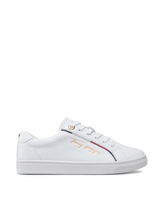 Tommy Hilfiger Superge Tommy Hilfiger Signature Sneaker FW0FW05910 Bela
