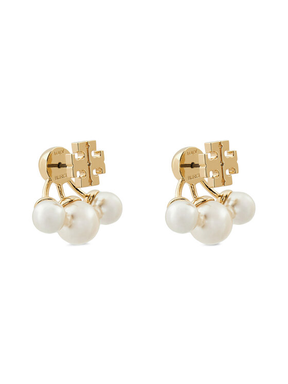 Tory Burch Сережки Tory Burch Kira Pearl Front-Back Earring 153672 Золотий