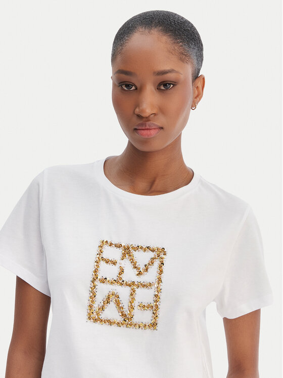 Marella Marella T-Shirt Emme by Marella Tema 2615971031 Λευκό Regular Fit