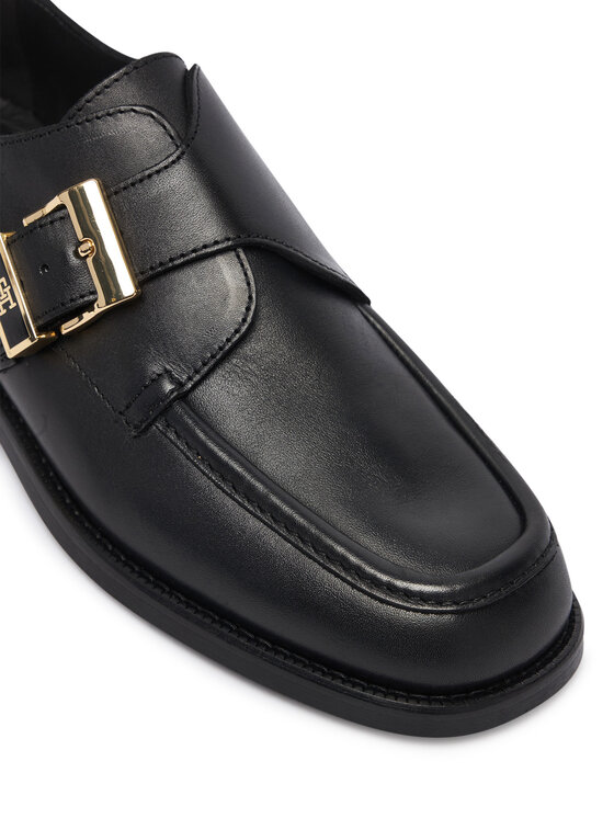 Tommy Hilfiger Pusbačiai Tommy Hilfiger Th Buckle Moc Toe Loafers FW0FW09536 Juoda