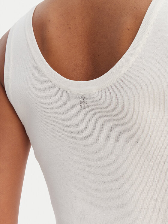 Fracomina Fracomina Top FR26ST4005K524R9 Écru Slim Fit