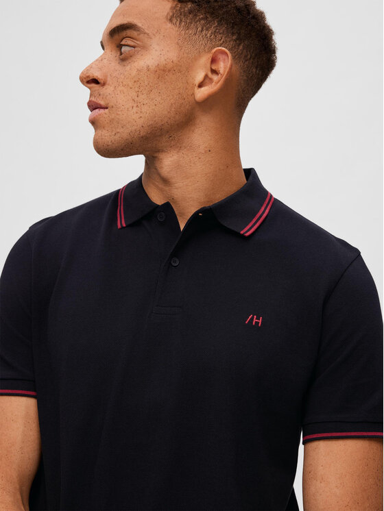 Selected Homme Selected Homme Polo marškinėliai 16087840 Juoda Regular Fit