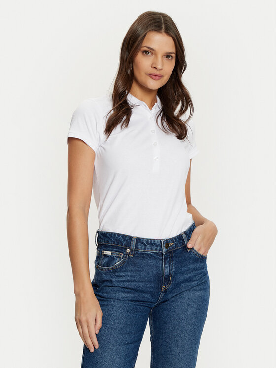 Guess Guess Поло W4GP62 KBZV1 Білий Slim Fit