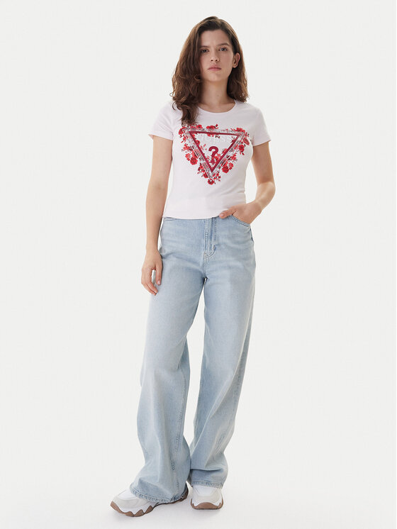 Guess Guess Camiseta W6RI23 J1314 Rosa Regular Fit