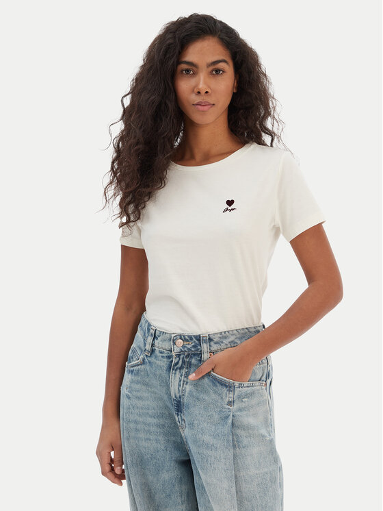 BOSS BOSS Футболка Elove 50556994 Кремовий Regular Fit