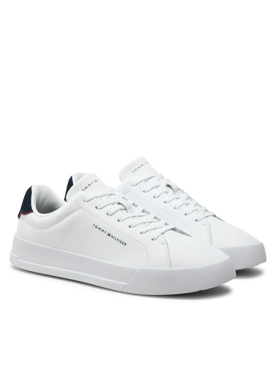 Tommy Hilfiger Snīkeri Tommy Hilfiger Th Court Lth Detail Ess FM0FM05367 Balts