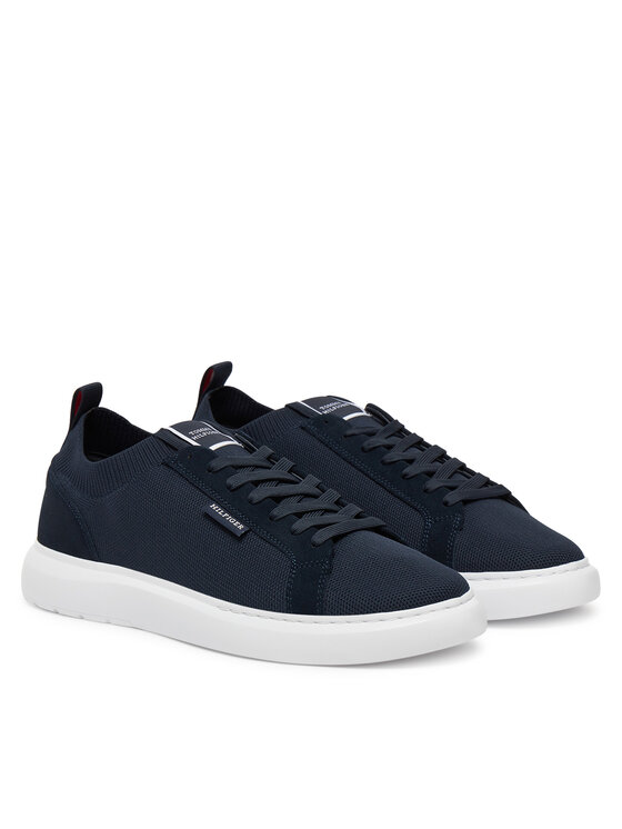 Tommy Hilfiger Sneakersy Tommy Hilfiger Light Cupsole Knit Seasonal FM0FM05403 Granatowy
