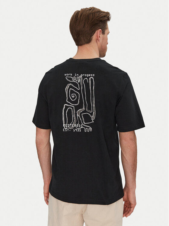 Resteröds Resteröds T-shirt Tas 20251 2030 Crna Regular Fit