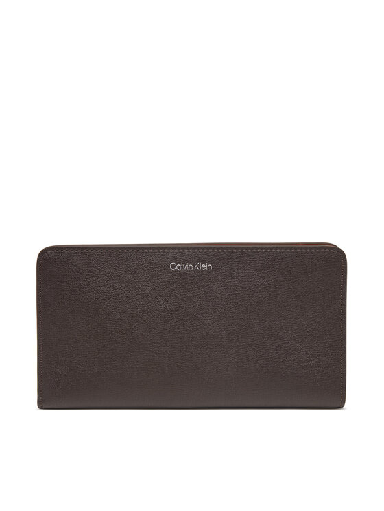 Calvin Klein Πορτοφόλι Calvin Klein Foil Logo Passport Longfold LV04F1205G Καφέ