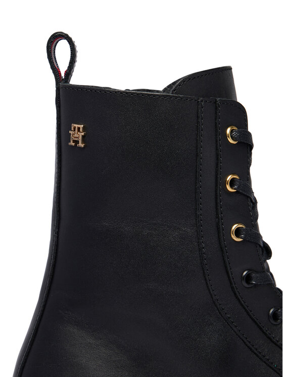 Tommy Hilfiger Polacchine Tommy Hilfiger TH Stud Leather Lace-Up Boot FW0FW09571 Nero