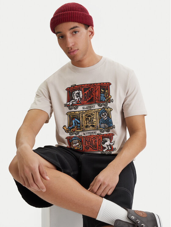 Element Element Camiseta Timber Boxcar ELYZT00574 Beis Regular Fit