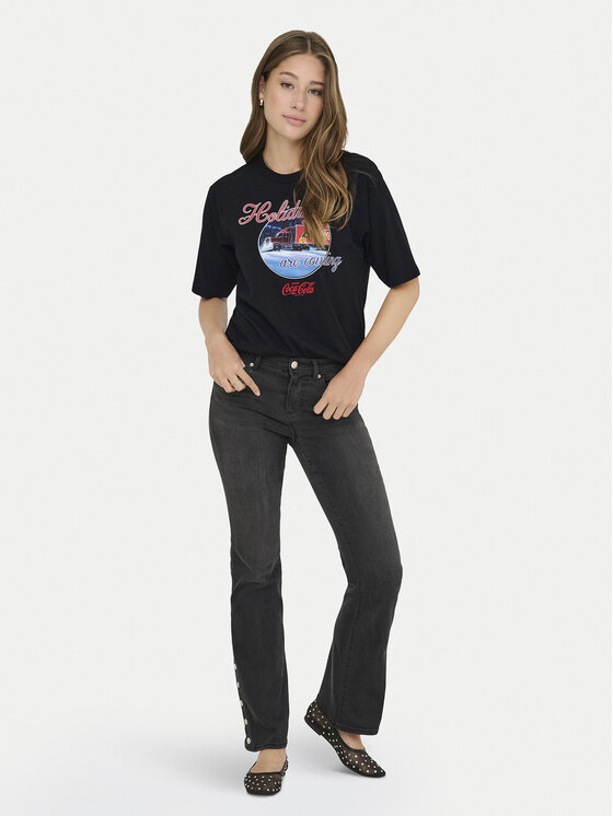 ONLY ONLY Camiseta Coca Cola 15355794 Negro Regular Fit