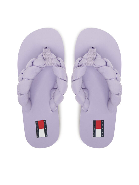 Tommy Jeans Japonki Tommy Jeans Braided Thong Beach Sandal EN0EN02877 Fioletowy