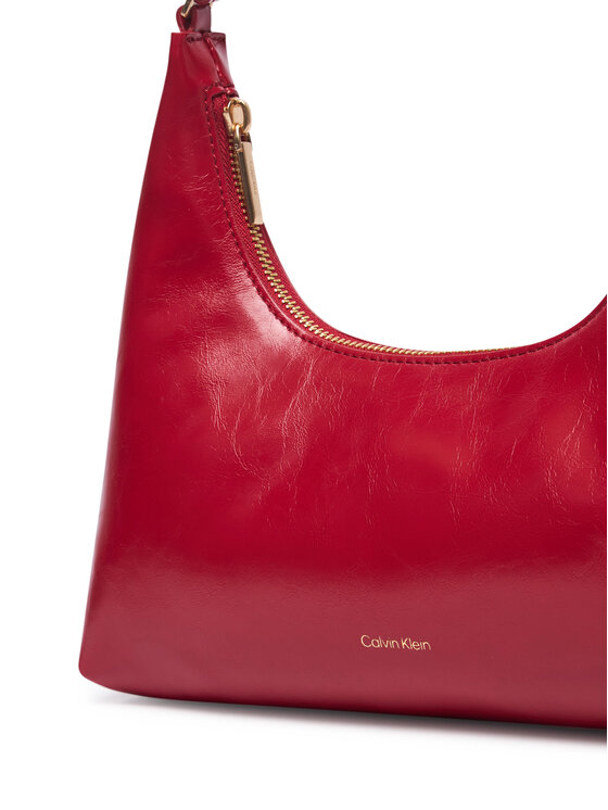 Calvin Klein Ročna torba Calvin Klein Foil Logo Glossy Conv Shoulder B LV04F3737G Rdeča
