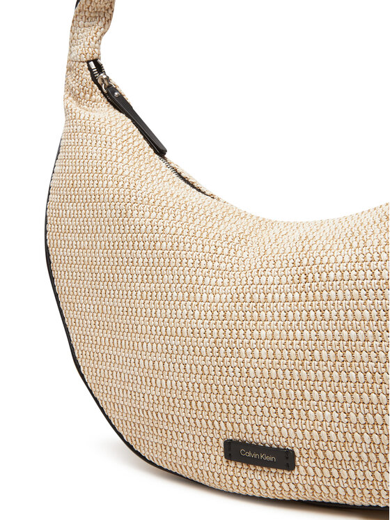 Calvin Klein Borsetta Calvin Klein Pinched Raffia Large Shoulder Ba LV04F3060G Beige