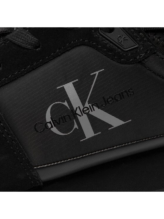 Calvin Klein Jeans Sneakersy Calvin Klein Jeans Runner Sock Laceup Ny-Lth YM0YM00553 Czarny