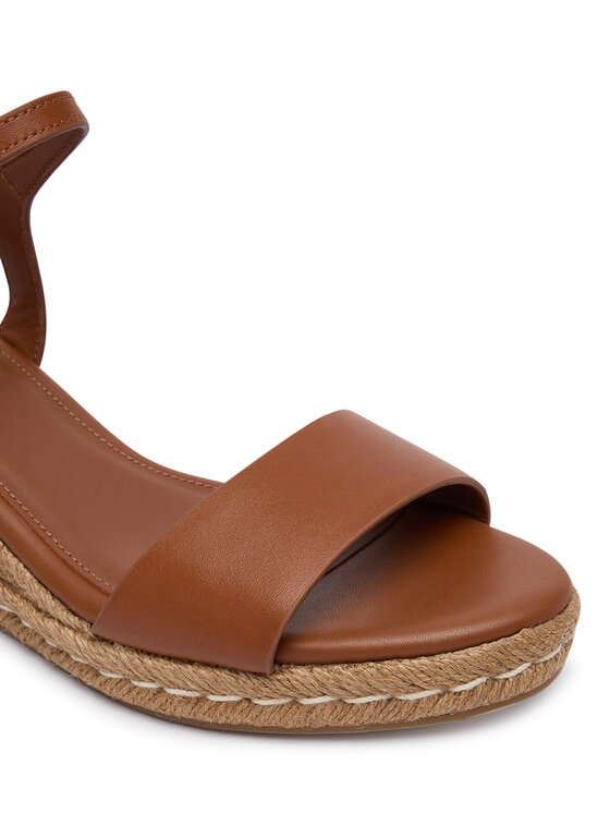Tommy Hilfiger Espadrillas Tommy Hilfiger Th Monogram Leather Wedge Espadrilles FW0FW09340 Marrone