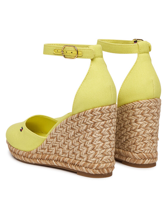 Tommy Hilfiger Espadrile Tommy Hilfiger Flag High Wedge Espad Closed Toe FW0FW09225 Galben