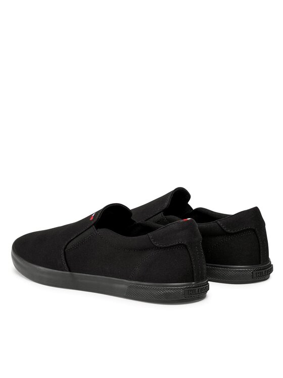 Tommy Hilfiger Гуменки Tommy Hilfiger Iconic Slip On FM0FM00597 Черен