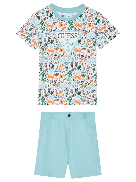 Guess Guess Набір футболка і спортивні шорти N6GG00 K8HM4 Голубий Regular Fit