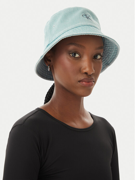 Calvin Klein Cappello Calvin Klein Embro Monogram Denim Bucket Hat LV04K5021G Azzurro chiaro