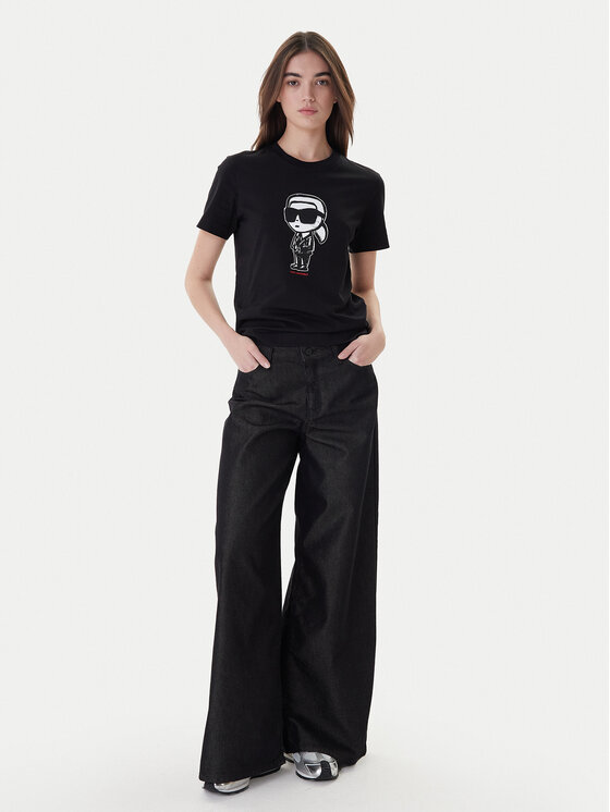 KARL LAGERFELD KARL LAGERFELD Majica A1W17126 Črna Regular Fit