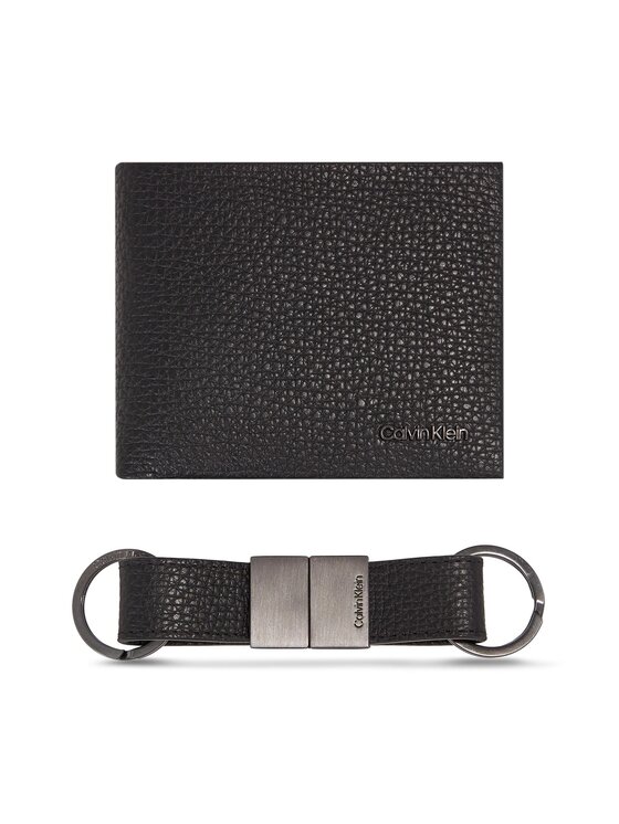 Calvin Klein Sada peněženka a klíčenka Calvin Klein Gs Minimalism Bifold 5Cc+Keyfob K50K511023 Černá