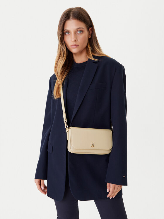 Tommy Hilfiger Kabelka Tommy Hilfiger Th Icon Conv AW0AW17677 Béžová