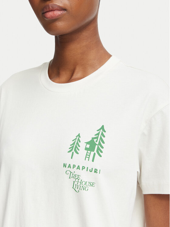 Napapijri Napapijri Camiseta Bliss NP0A8AVF Crema Regular Fit