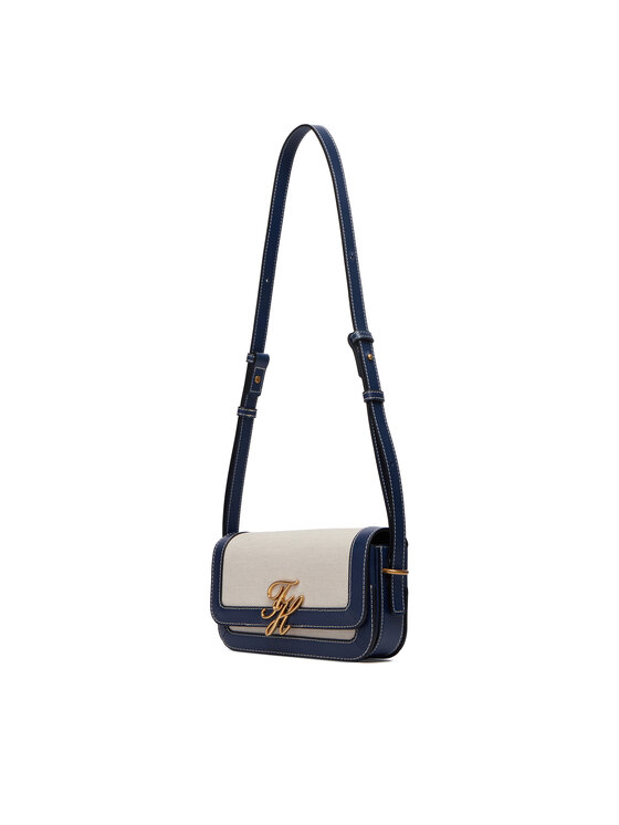 Tommy Hilfiger Borsetta Tommy Hilfiger Th Script Flap Crossover Canvas AW0AW18737 Crema