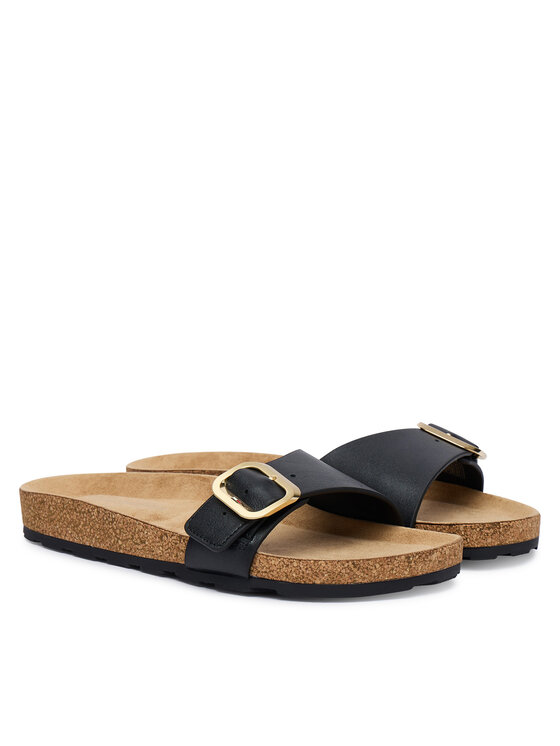 Tommy Hilfiger Παντόφλες Tommy Hilfiger Cork Footbed Slip-On Sandals FW0FW09344 Μαύρο