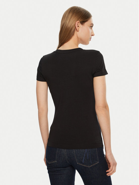 Guess Guess Футболка SS CN SHINY TRIANGLE Чорний Shirt Fit