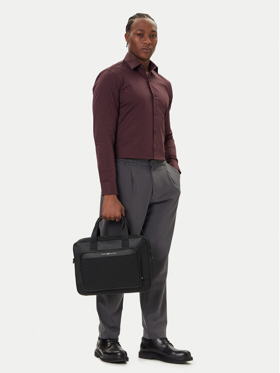 Tommy Hilfiger Portatīvā datora soma Tommy Hilfiger Th Foundation Computer Bag AM0AM13626 Melns