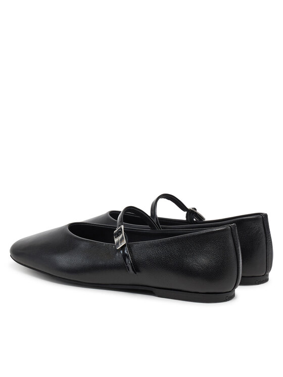 Calvin Klein Baleriny Calvin Klein Ballerina New Buckle - Lth HW0HW02483 Czarny
