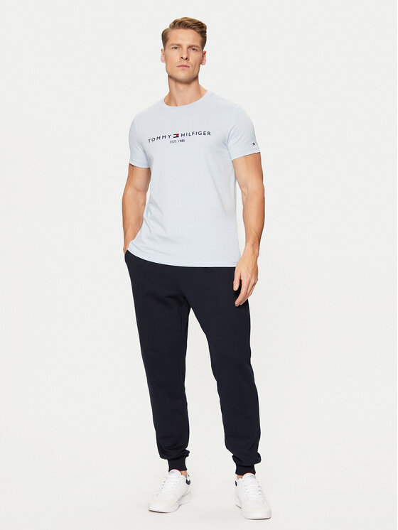 Tommy Hilfiger Tommy Hilfiger Camiseta Tommy Logo MW0MW11797 Azul claro Slim Fit