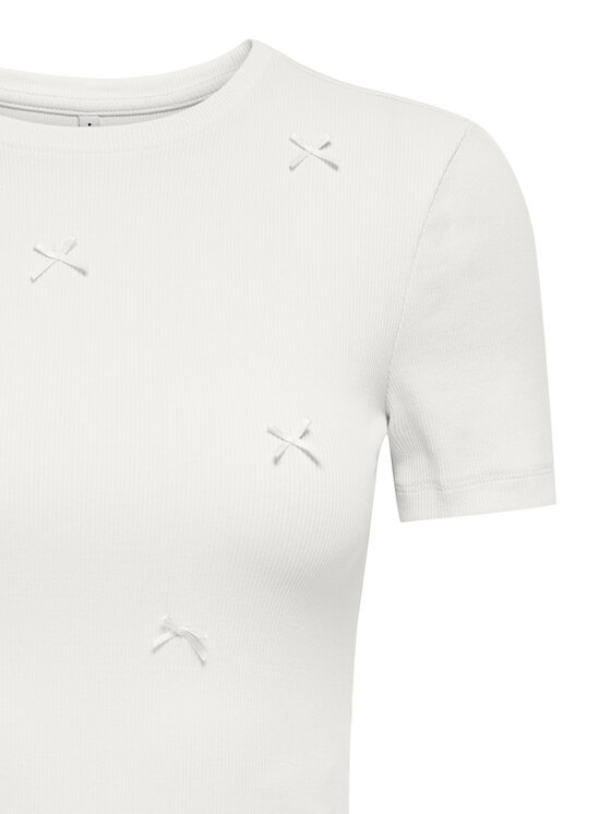 ONLY ONLY Camiseta Femke 15369336 Crema Slim Fit