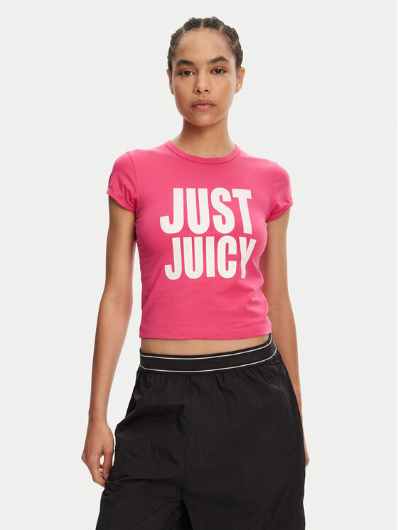 Juicy Couture Juicy Couture Футболка Just Juicy JCGCT125040 Рожевий Slim Fit