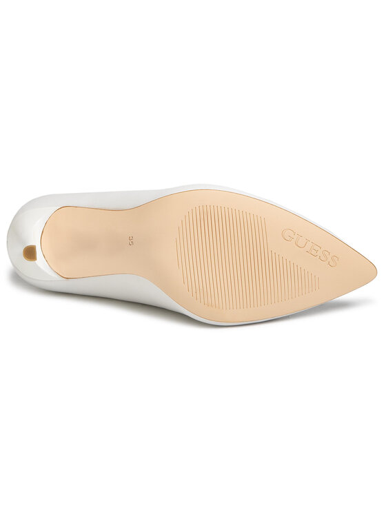 Guess Pantofi cu toc subțire Guess Crew6 FL6CR 6LEA08 Alb