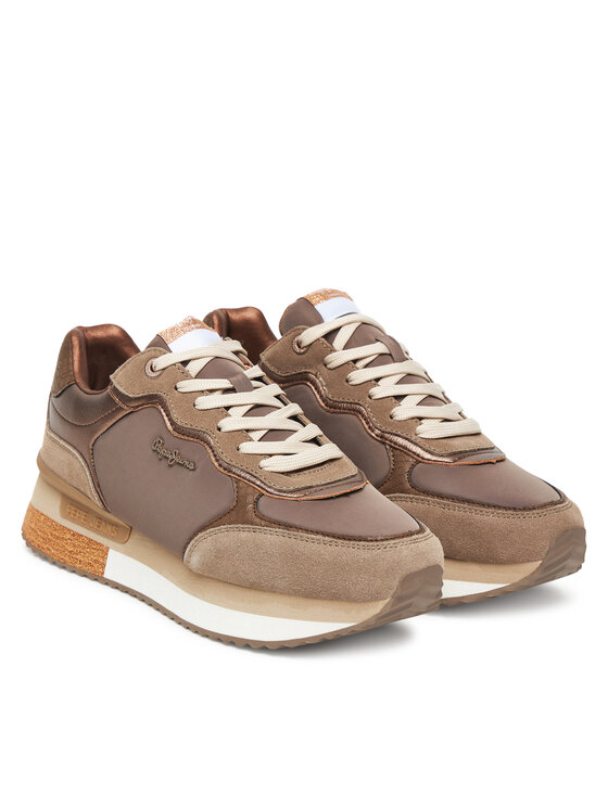 Pepe Jeans Sneakersy Pepe Jeans Rusper Glam W PLS600008 Hnedá